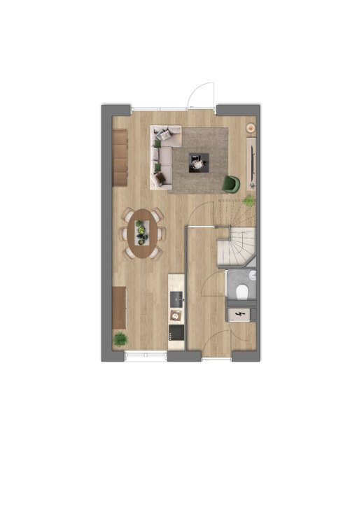 Hoekwoning - begane grond