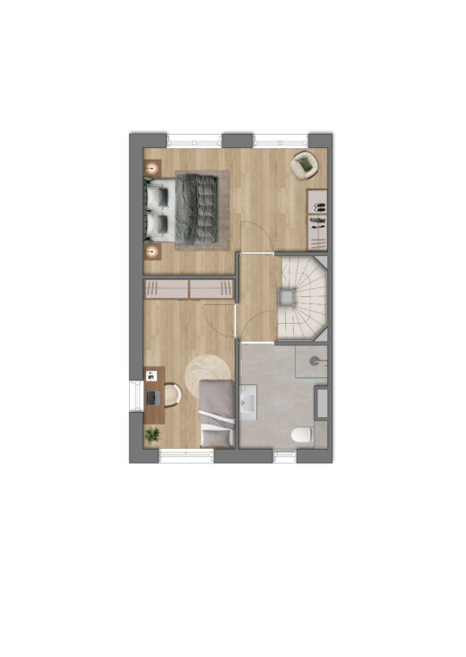 Hoekwoning - eerste verdieping